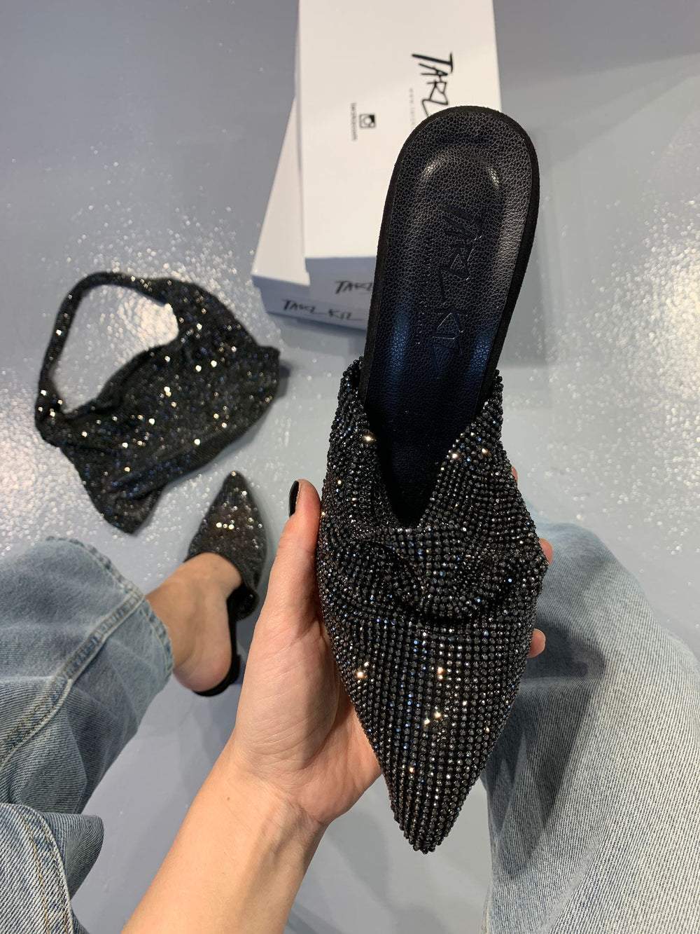 Unique sparkling slippers